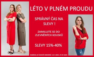 Letní výprodej až −40 % je tady 🌞💃 Využijte slevy až 40 % na letní šaty, halenky, sukně, doplňky a další must-have outfity...